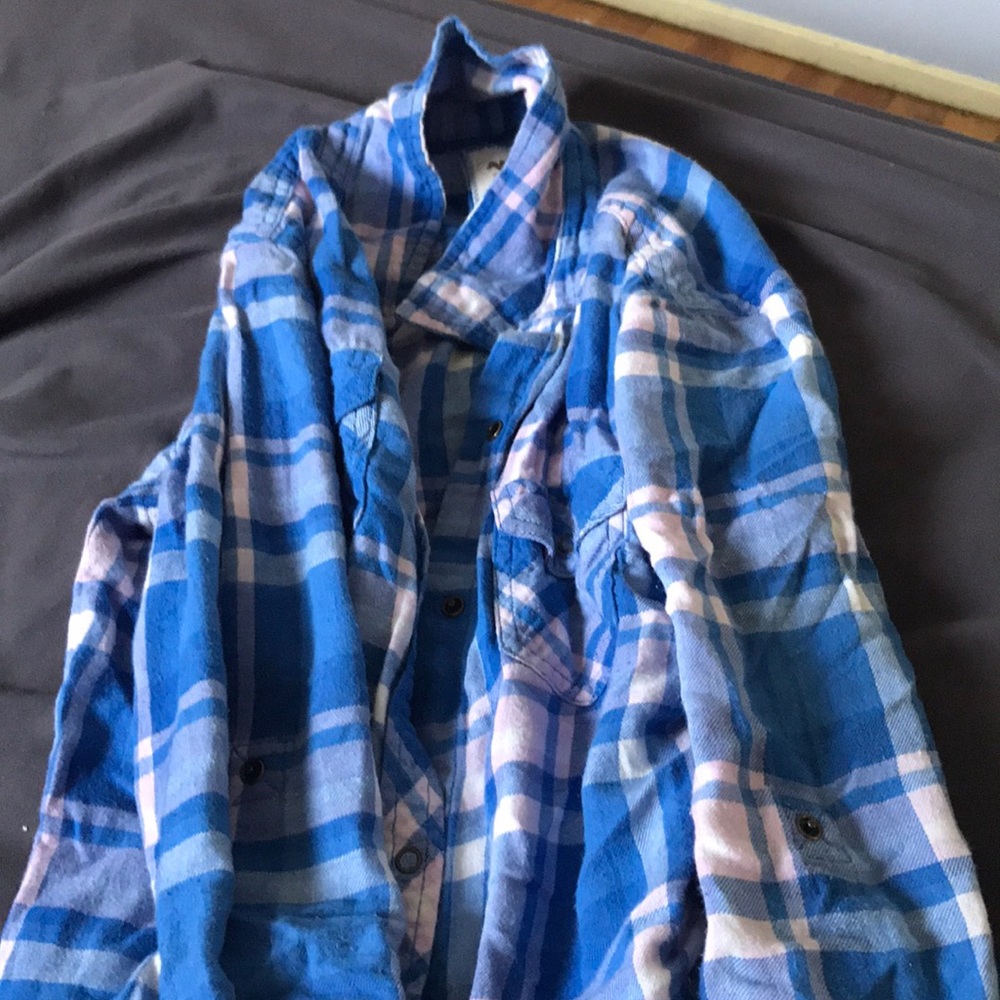 Blue and pink flannel